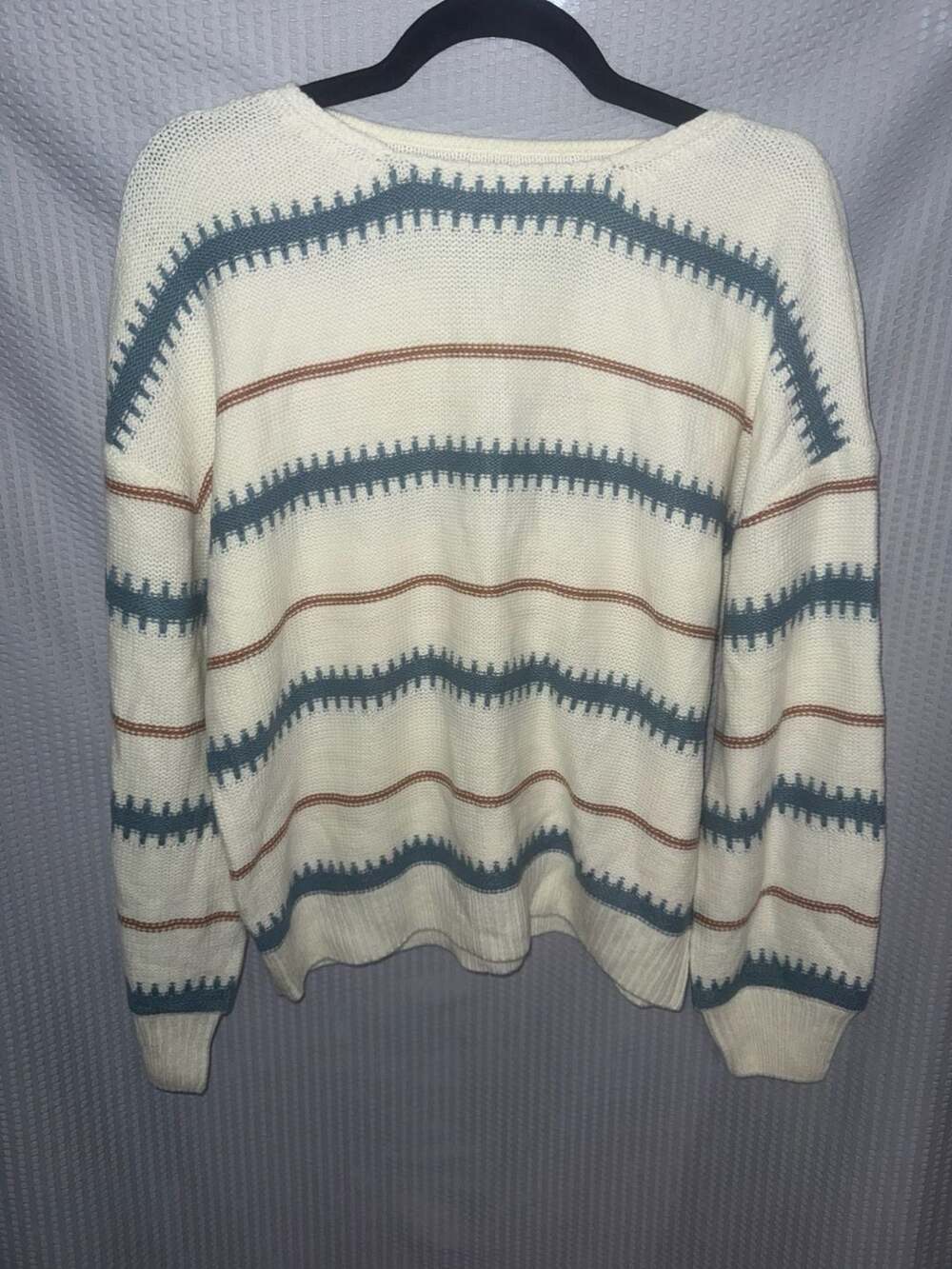 Dokotoo Color Block Striped Crewneck Sweater